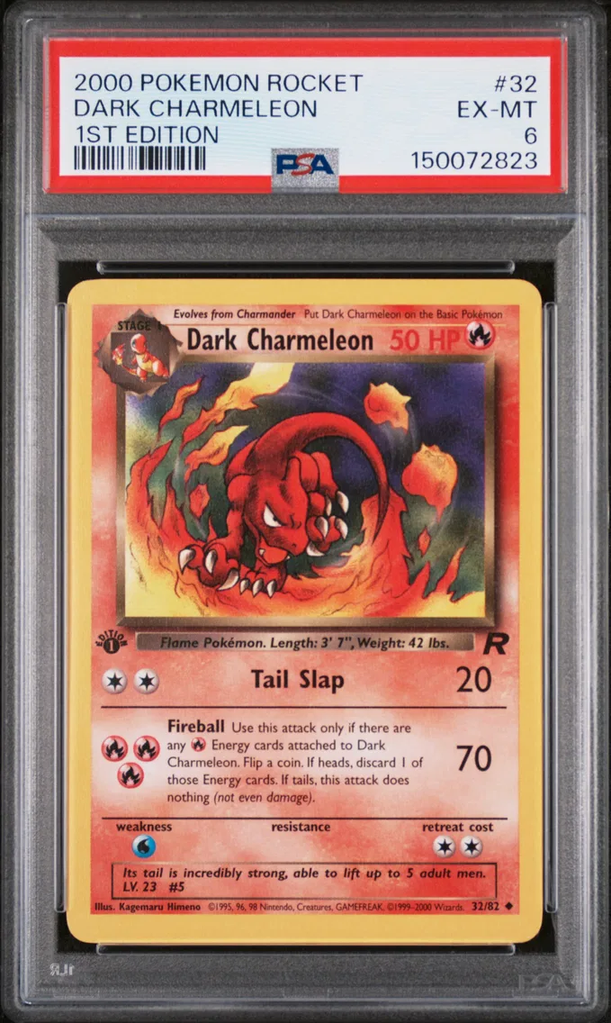 2000 #32 Dark Charmeleon 1st Edition PSA 6 Rocket
