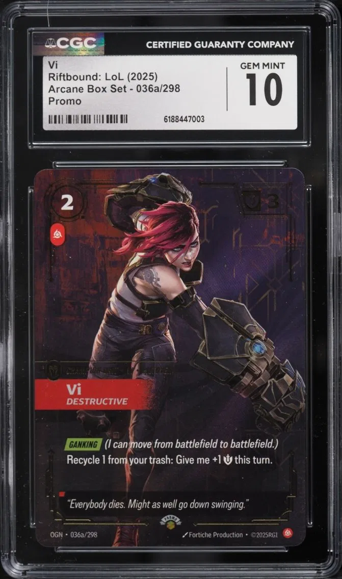 2025 #036a Vi CGC 10 Riftbound League Of Legends LoL Promo Arcane Box Set