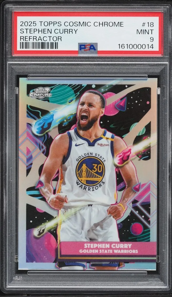 2025 Topps Chrome Cosmic Refractor Stephen Curry #18 PSA 9 MINT