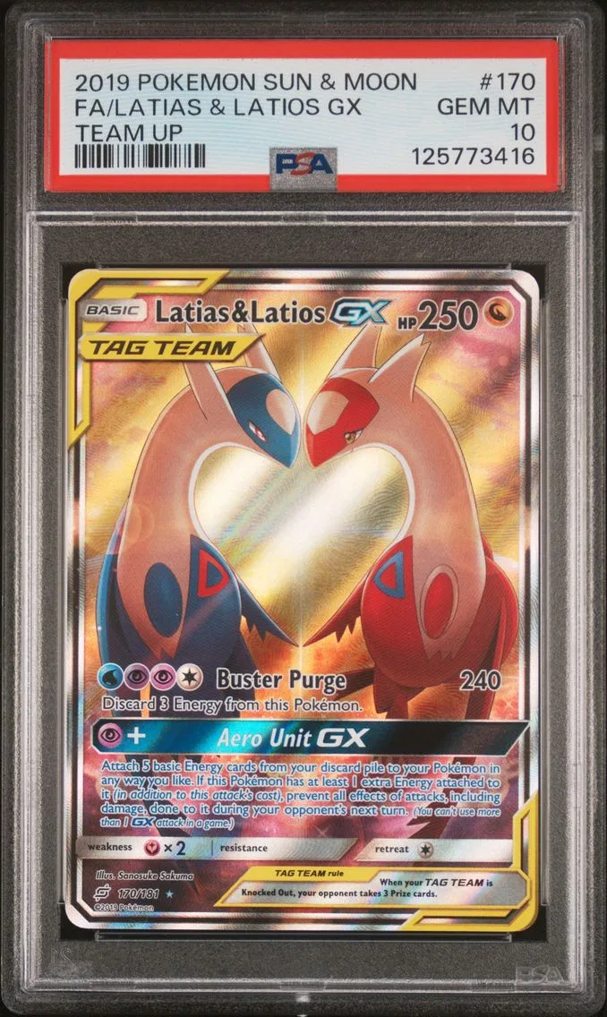 2019 #170 Full Art/Latias & Latios GX PSA 10 Sun & Moon Team Up