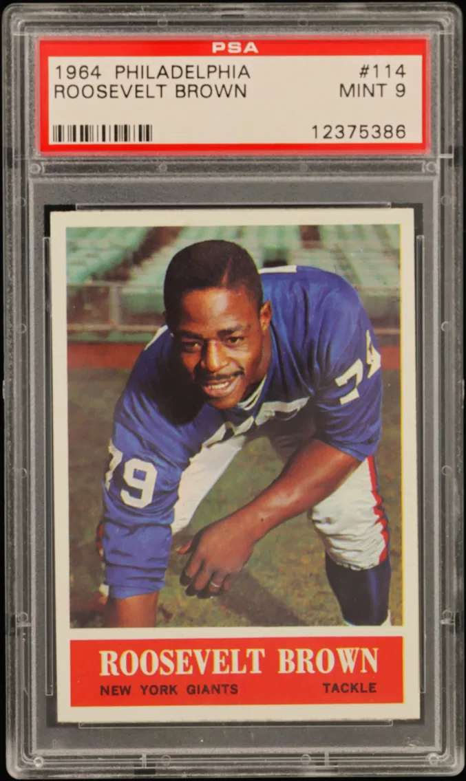 1964 #114 Roosevelt Brown PSA 9 Philadelphia