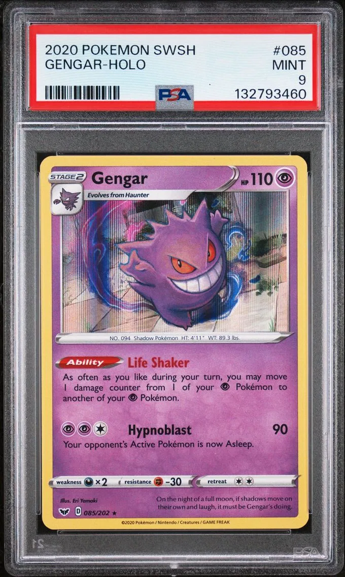2020 #085 Gengar-Holo PSA 9 Sword & Shield