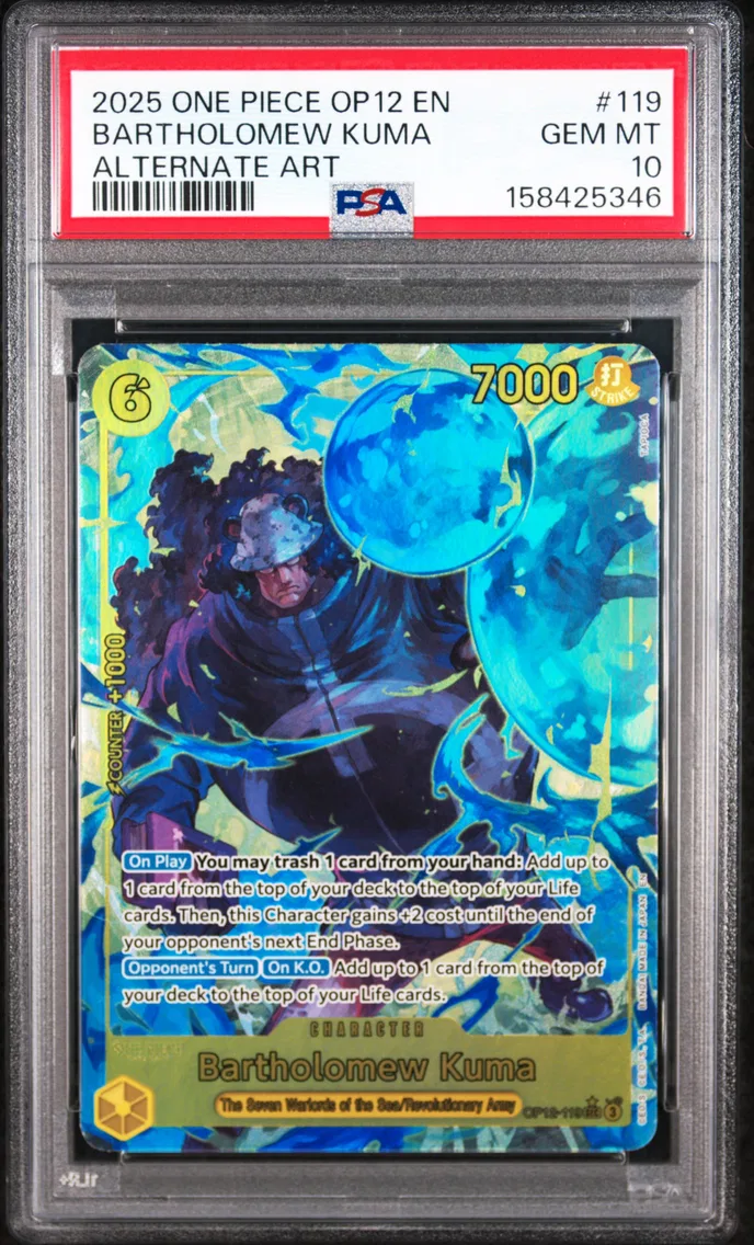 2025 #119 Bartholomew Kuma PSA 10 One Piece OP12-Legacy of the Master