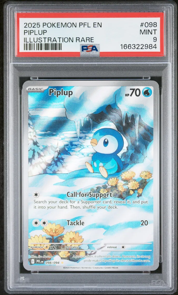 2025 #098 Piplup PSA 9 Pfl EN-Ph