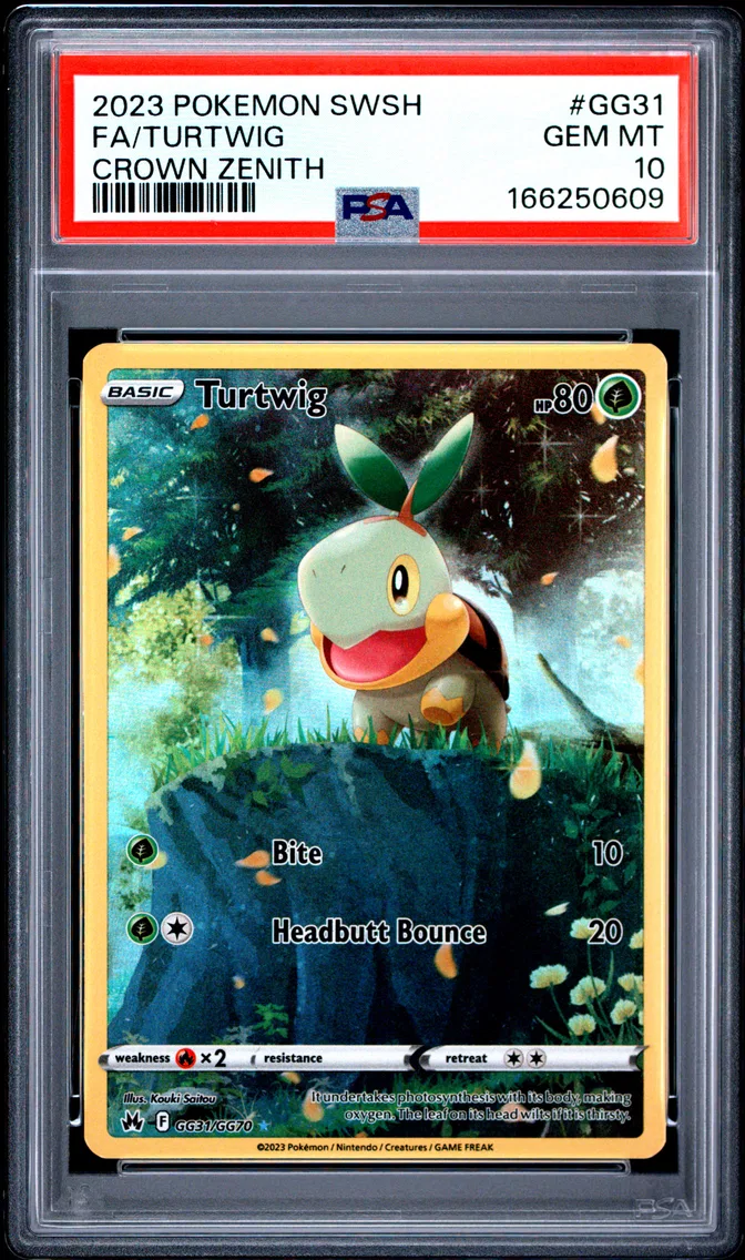 2023 #GG31 Full Art/Turtwig PSA 10 Sword and Shield Crown Zenith