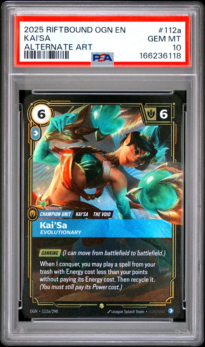 2025 #112a Kai'SA - Evolutionary PSA 10 Riftbound: League of Legends Ogn-Origins