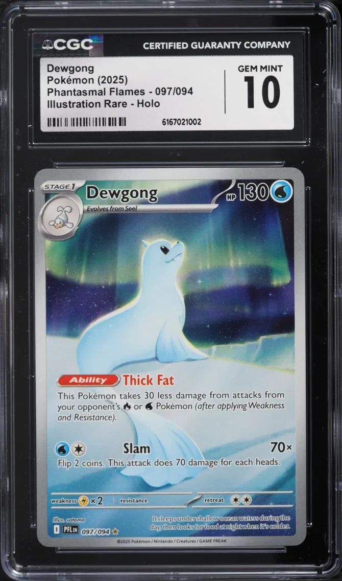2025 Pokemon Mega Evolution Phantasmal Flames IR Dewgong #97 CGC 10 GEM MINT