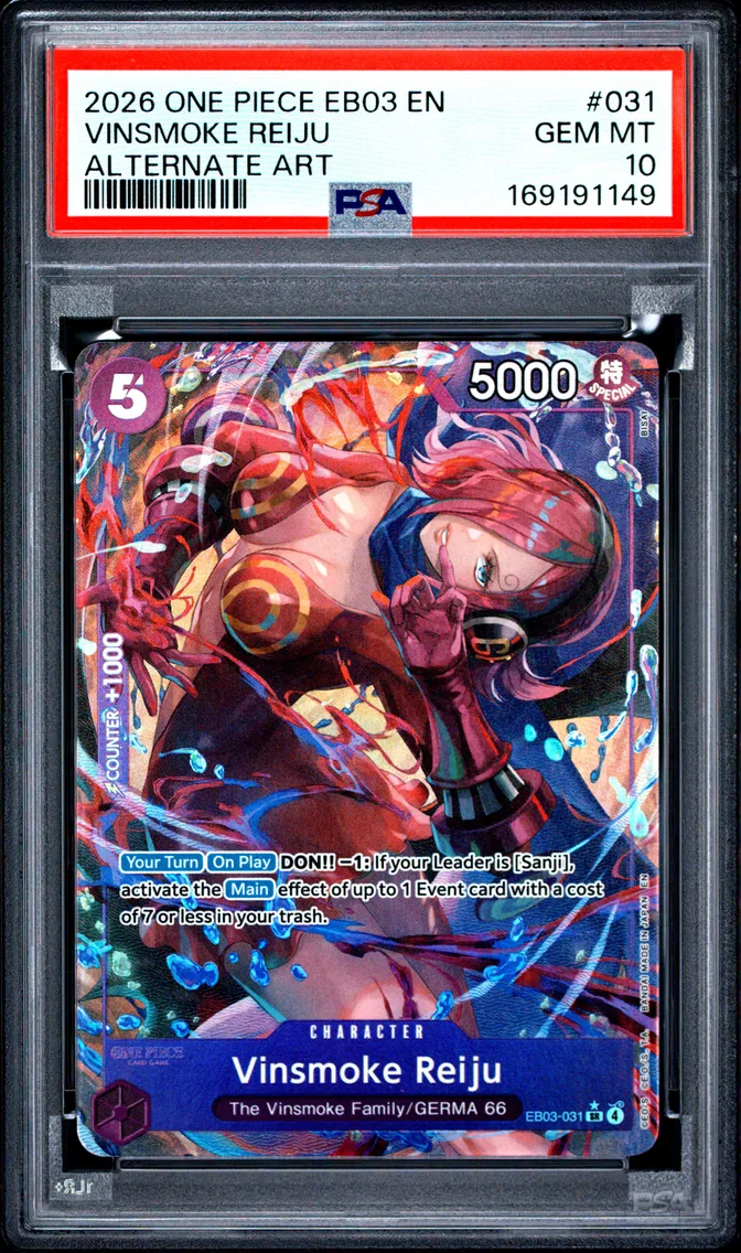 2026 #031 Vinsmoke Reiju PSA 10 One Piece EB03-Extra Booster -One Piece Heroines Edition-