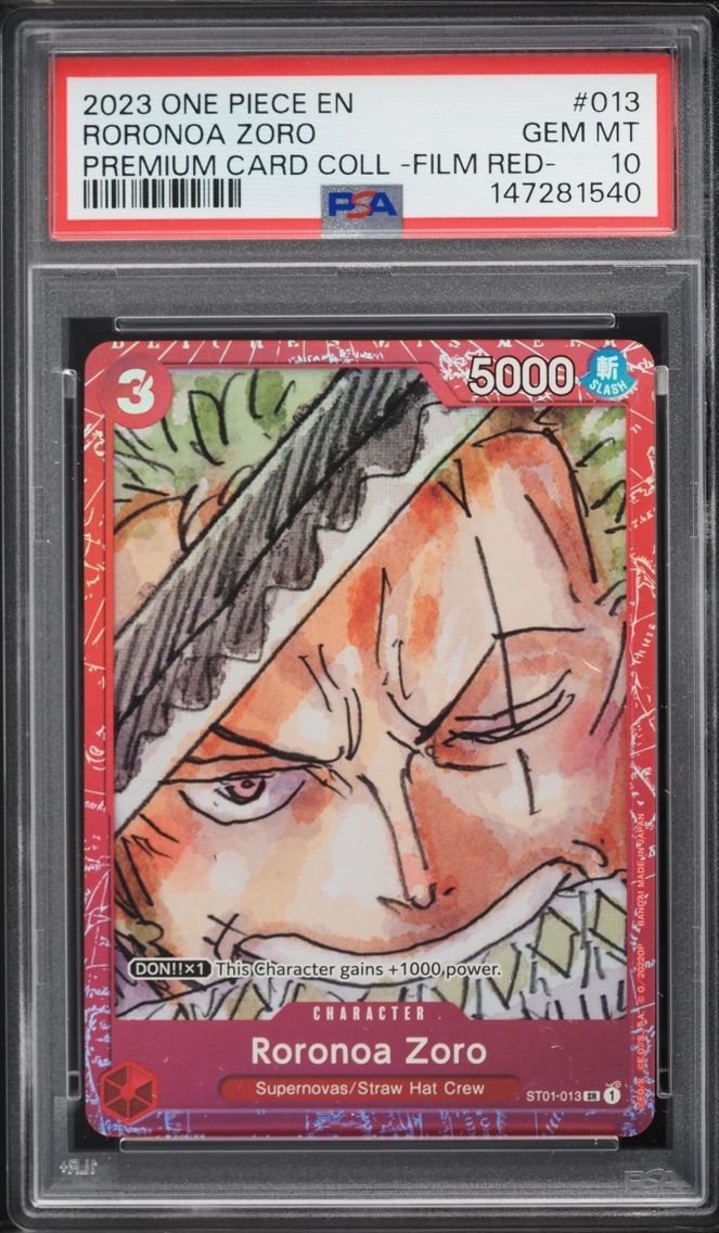 2023 #ST01-013 Roronoa Zoro PSA 10 One Piece Premium Collection Film Red SR