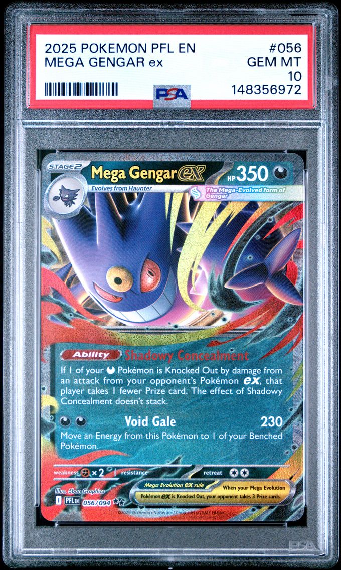 2025 #056 Mega Gengar EX PSA 10 Pfl EN-Phantasmal Flames