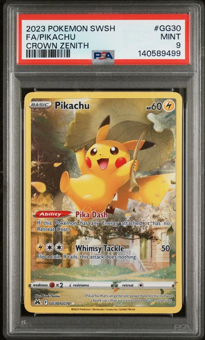 2023 #GG30 Full Art/Pikachu PSA 9 Sword and Shield Crown Zenith