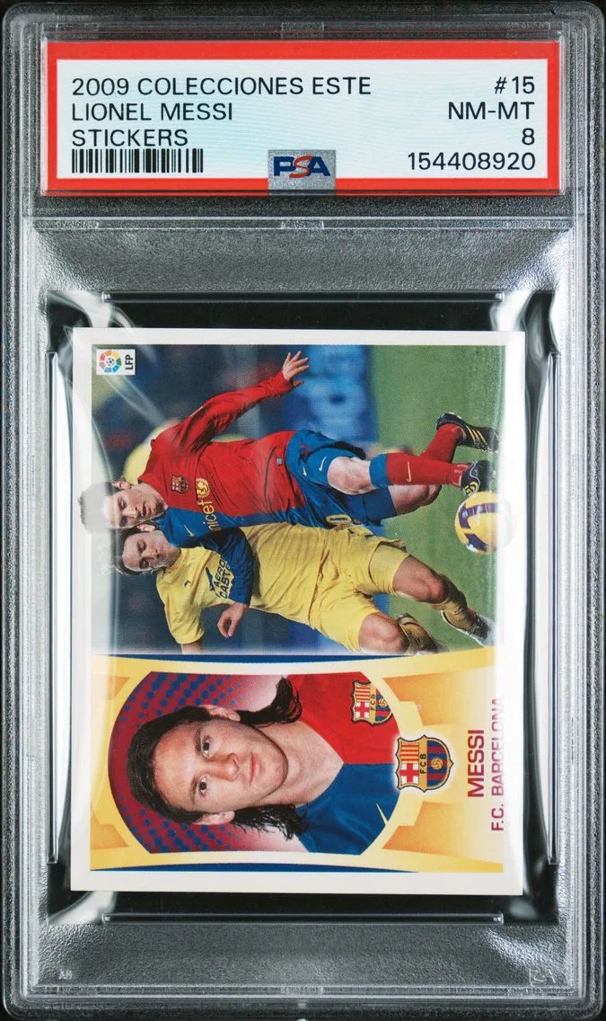 2009 #15 Lionel Messi PSA 8 Colecciones Este Stickers