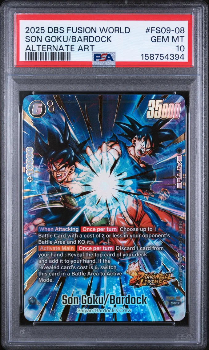 2025 #FS09-08 Son Goku/Bardock PSA 10 Dragon Ball Super Card Game Fusion World Starter Deck EX Shallot