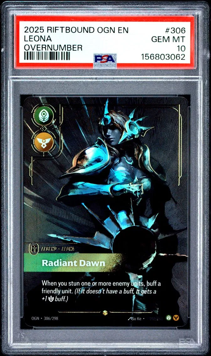 2025 #306 Leona - Radiant Dawn PSA 10 Riftbound: League of Legends Ogn-Origins
