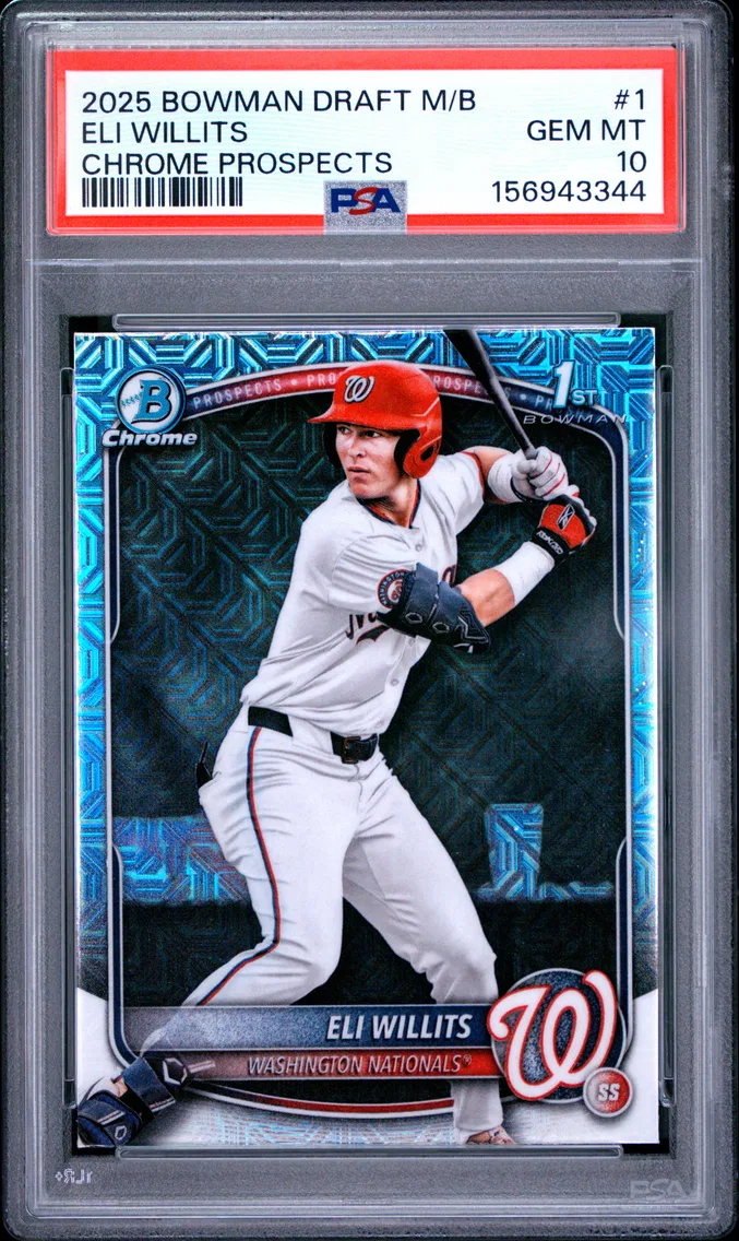 2025 #1 ELI WILLITS PSA 10 Bowman Draft Mega Box Chrome Prospects