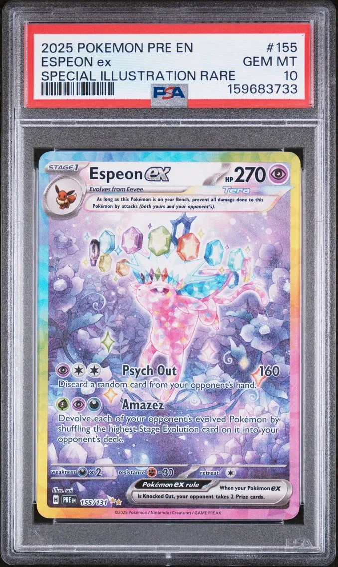 2025 #155 Espeon EX PSA 10 Pre EN-Prismatic Evolutions