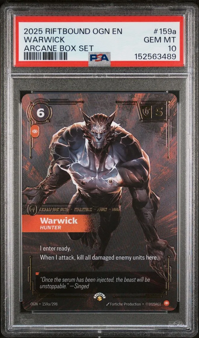 2025 #159a Warwick - Hunter PSA 10 Riftbound: League of Legends Ogn-Origins