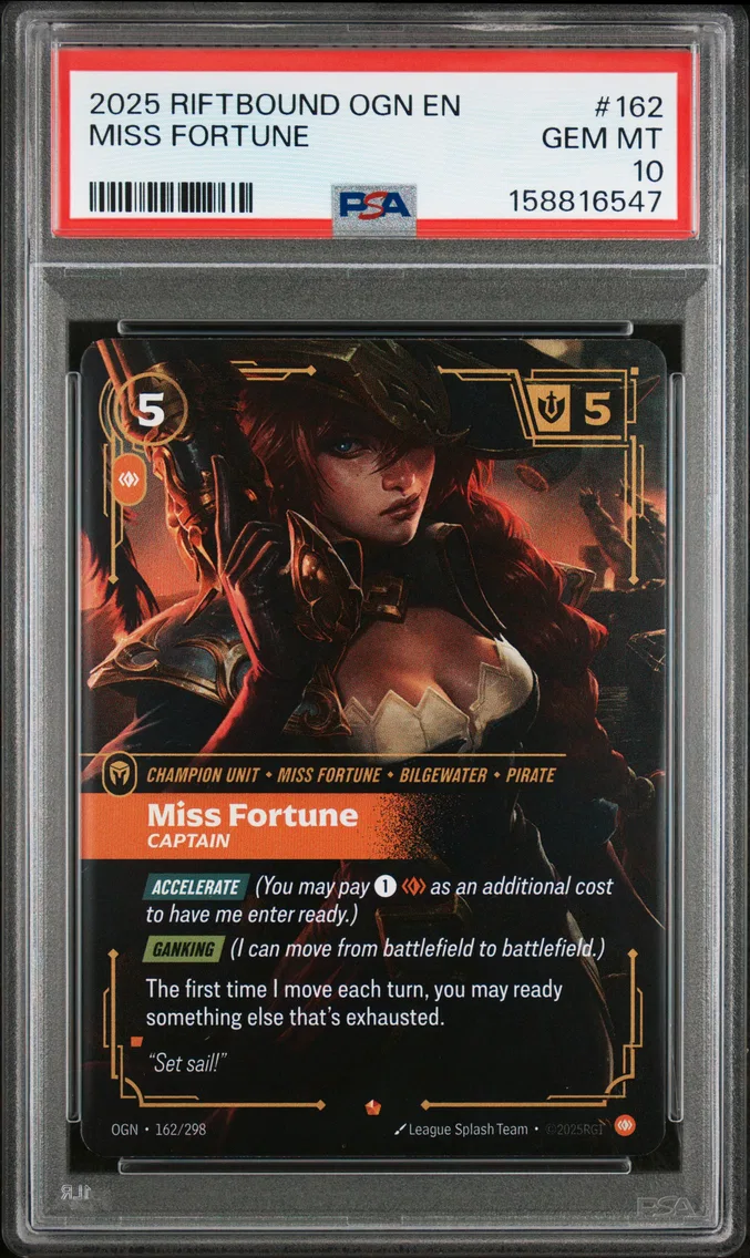 2025 #162 Miss Fortune - Captain PSA 10 Riftbound: League of Legends Ogn-Origins