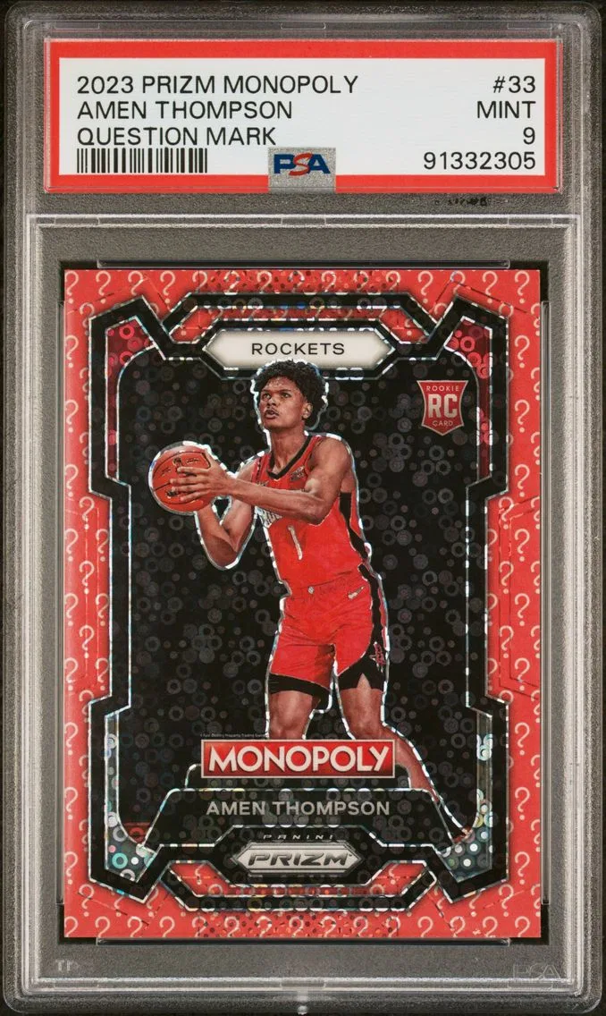 2023 #33 Amen Thompson PSA 9 Panini Prizm Monopoly