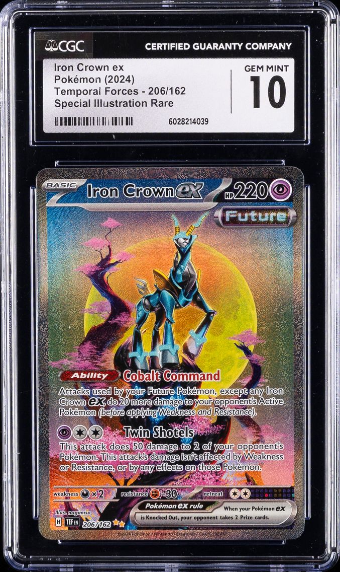 2024 #206 Iron Crown EX CGC 10 Tef EN-Temporal Forces Pokemon