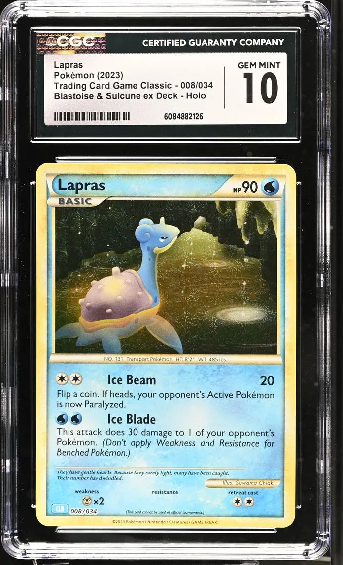 2023 #008 Lapras CGC 10 Trading Card Game Classic - CLV, CLC, CLB - English