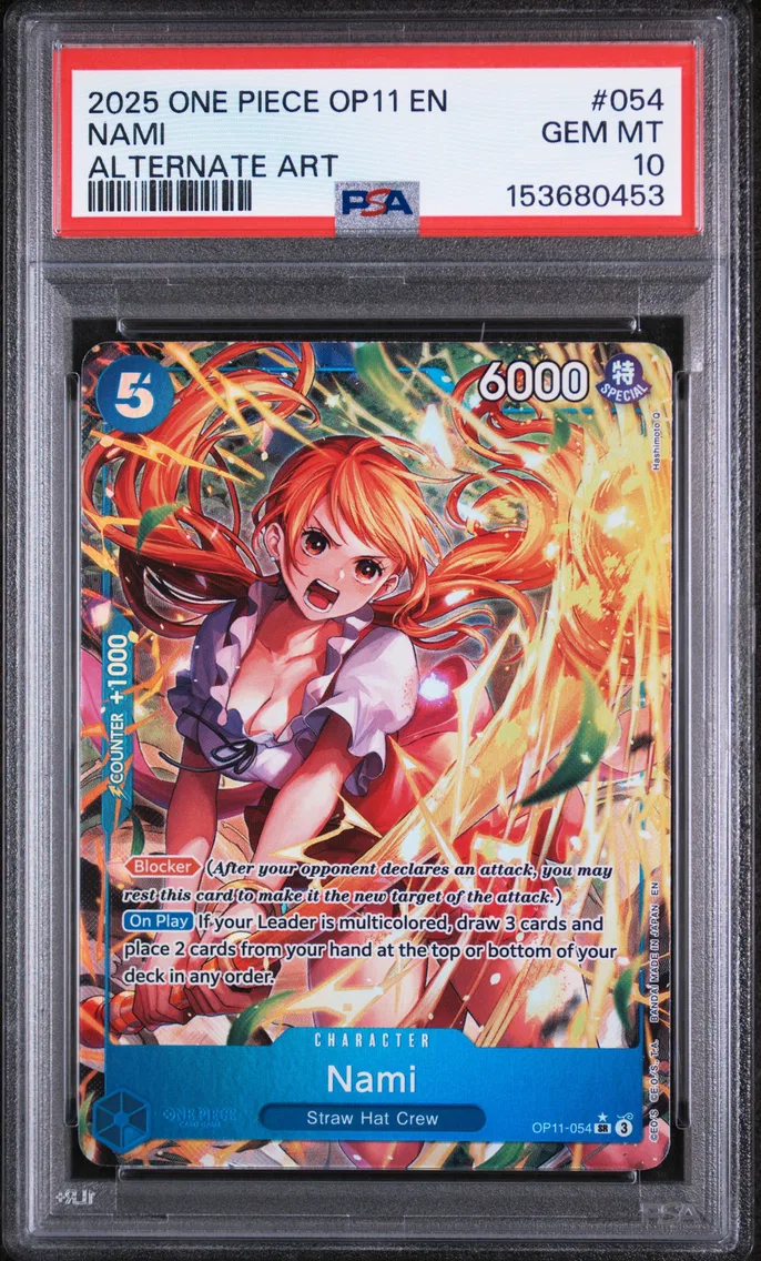 2025 #054 Nami PSA 10 One Piece OP11-A Fist of Divine Speed