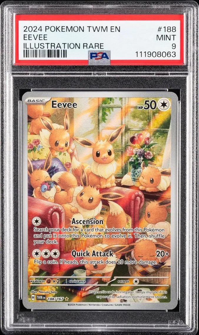 2024 #188 Eevee PSA 9 Twm EN-Twilight Masquerade Pokemon