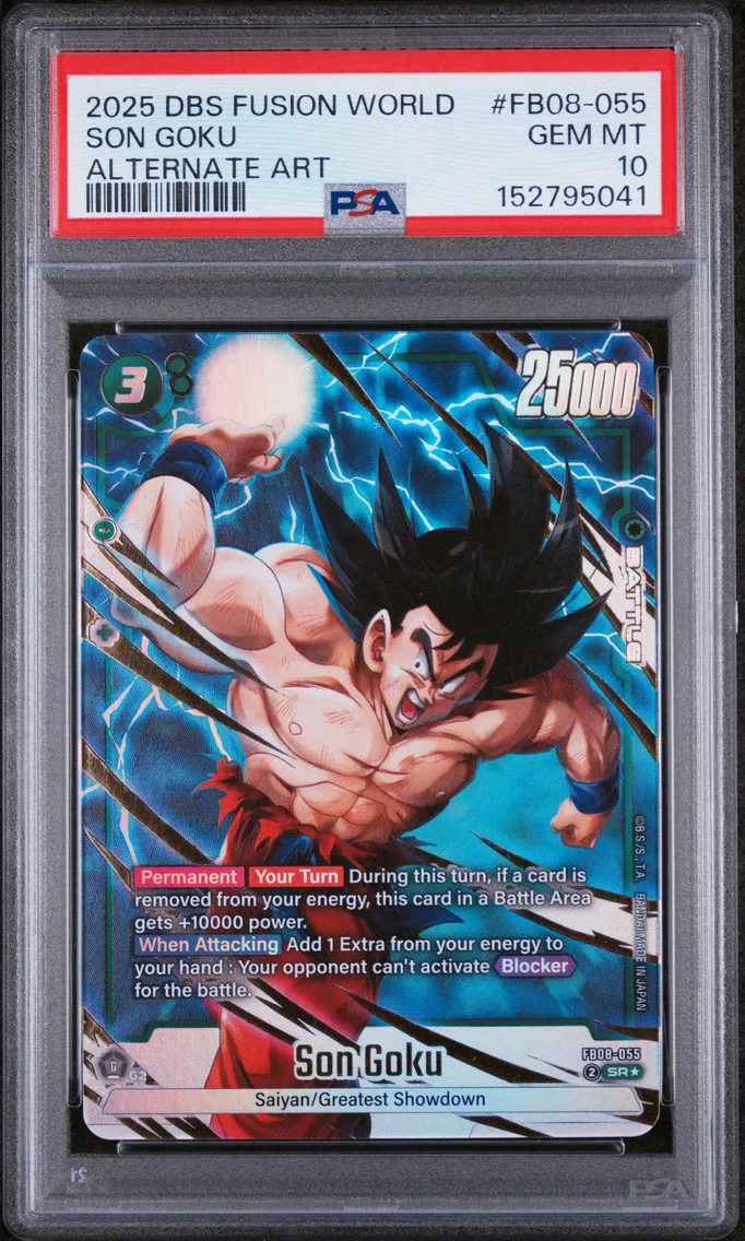 2025 #FB08-055 Son Goku PSA 10 Dragon Ball Super Card Game Fusion World Saiyan's Pride