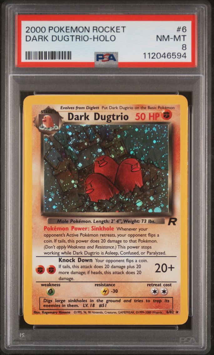 2000 #6 Dark Dugtrio-Holo PSA 8 Rocket Pokemon
