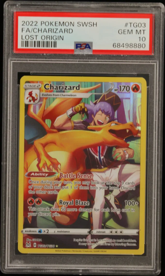 2022 #TG03 Full Art/Charizard PSA 10 Sword & Shield Lost Origin
