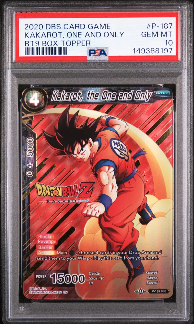 2020 #P-187 Kakarot, the One and Only PSA 10 Dragon Ball Super Card Game Series 9 Universal Onslaught