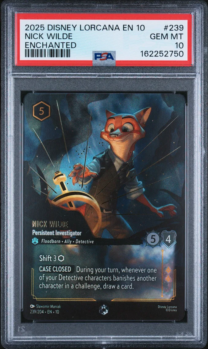 2025 #239 Nick Wilde - Persistent Investigator PSA 10 Disney Lorcana EN 10-Whispers in the Well