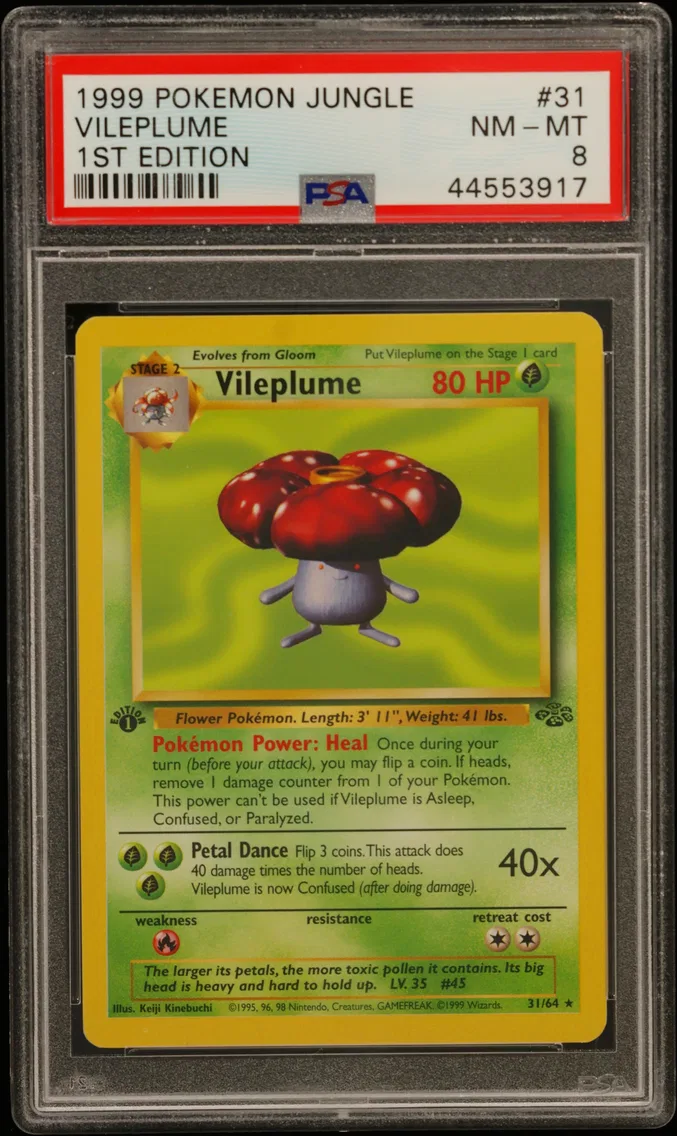 1999 #31 VILEPLUME 1st Edition PSA 8 Jungle