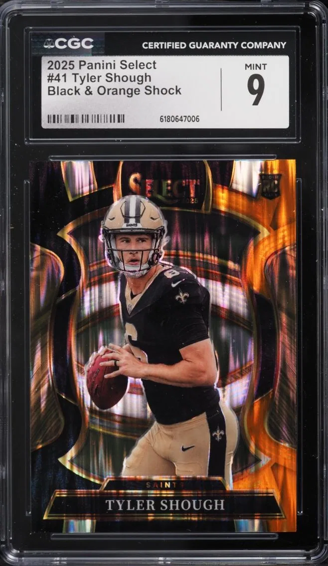 2025 Select Concourse Black & Orange Shock Tyler Shough ROOKIE #41 CGC 9 MINT