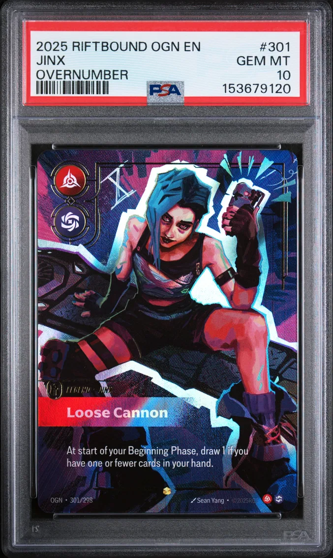 2025 #301 Jinx - Loose Cannon PSA 10 Riftbound: League of Legends Ogn-Origins