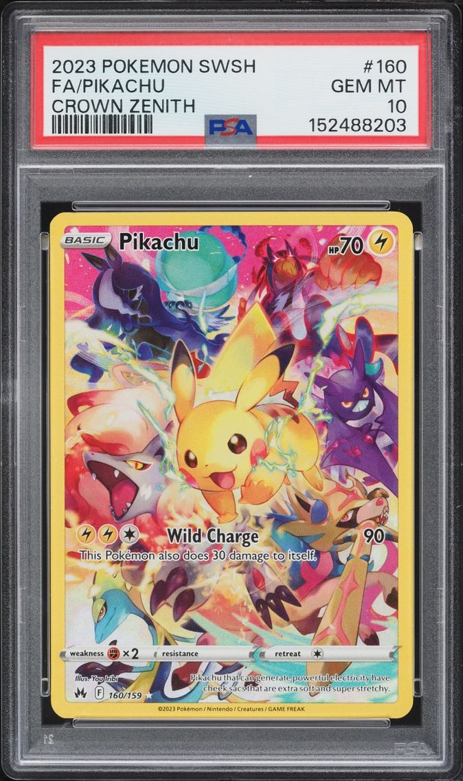 2023 #160 Sword & Shield Crown Zenith SEC Pikachu GEM MINT PSA 10 Pokemon