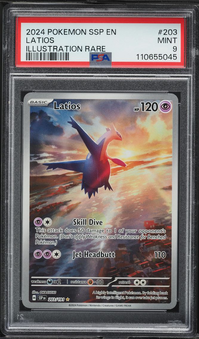2024 #203 Latios PSA 9 Ssp EN-Surging Sparks Pokemon