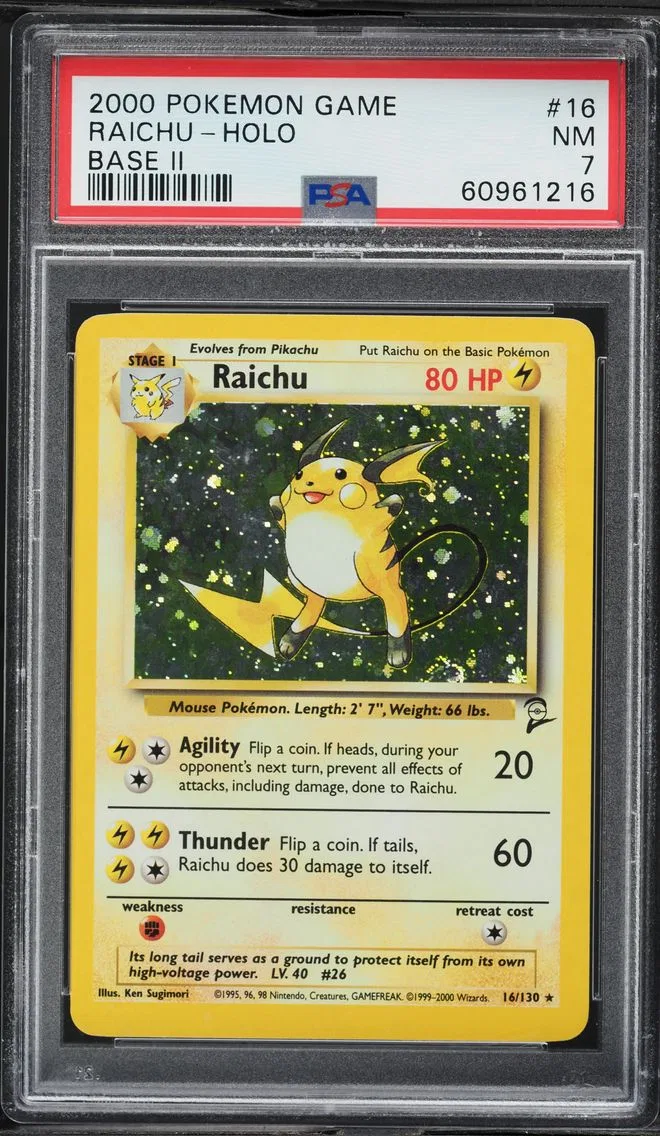 2000 Pokemon Game Base II Raichu-Holo Game Base II #16 PSA 7