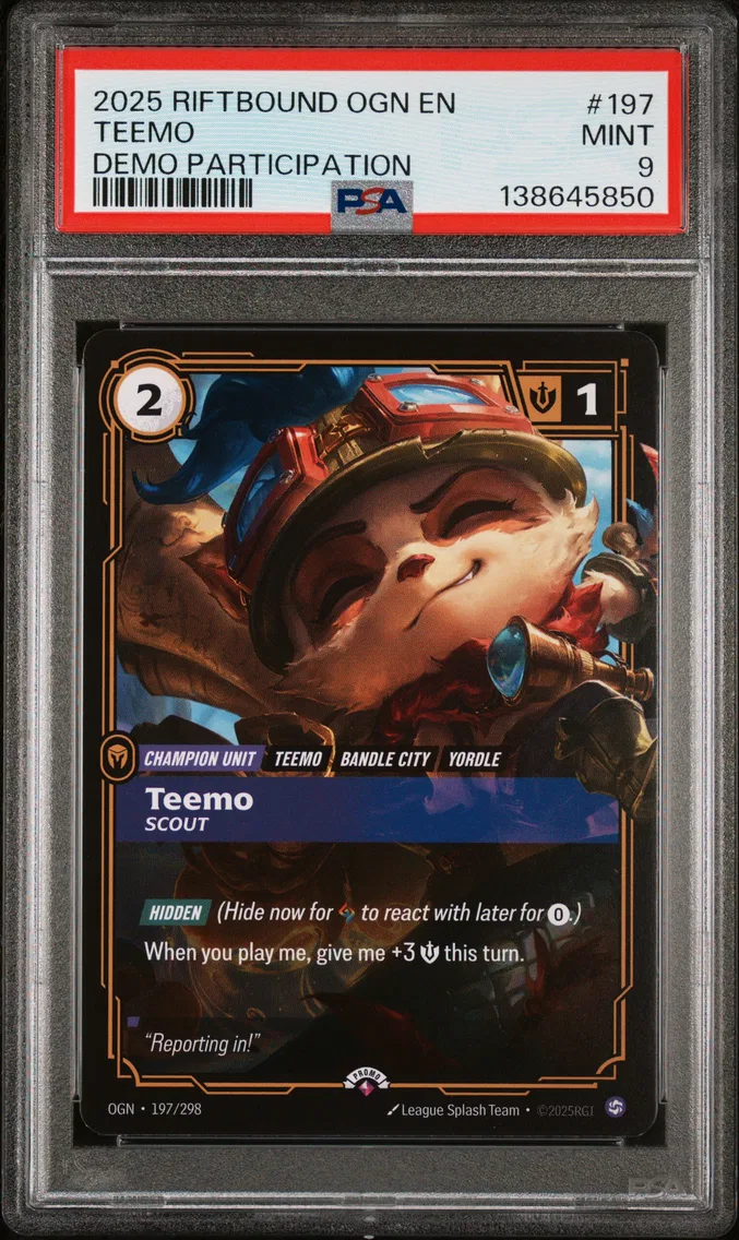 2025 #197 Teemo - Scout PSA 9 Riftbound: League of Legends Ogn-Origins
