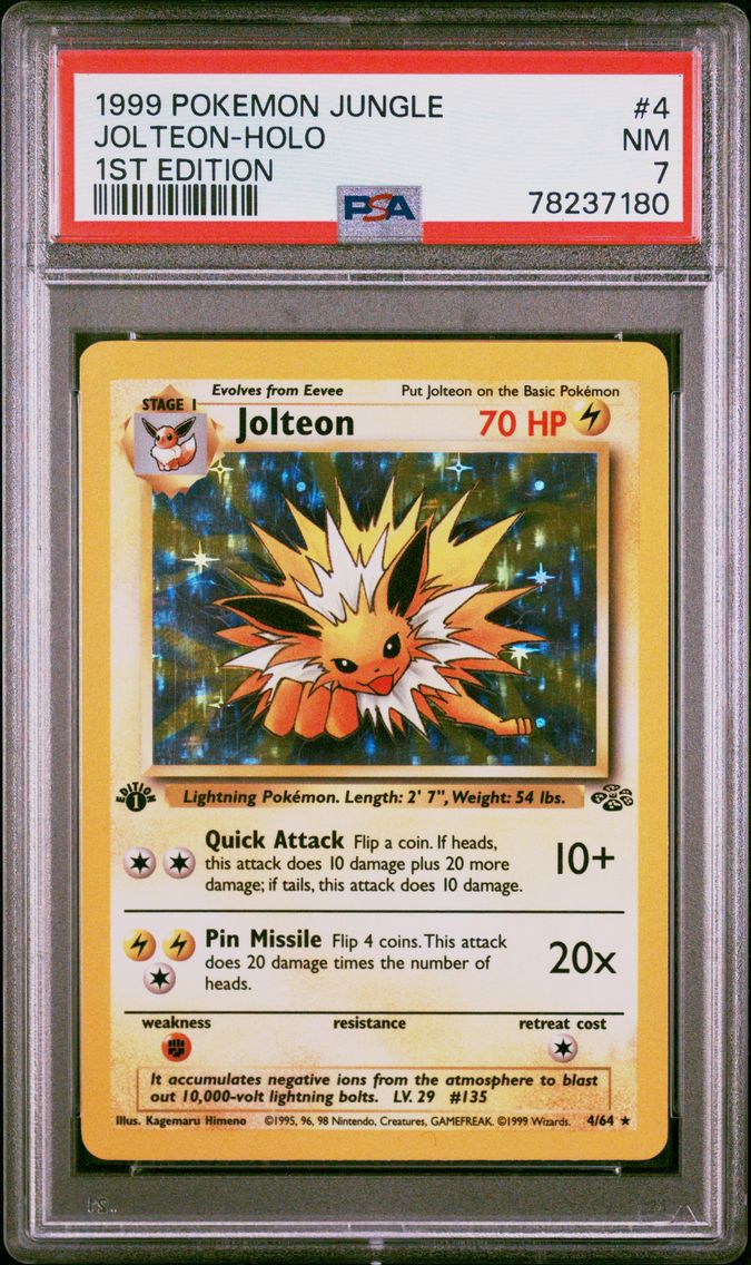 1999 #4 Jolteon-Holo 1st Edition PSA 7 Jungle
