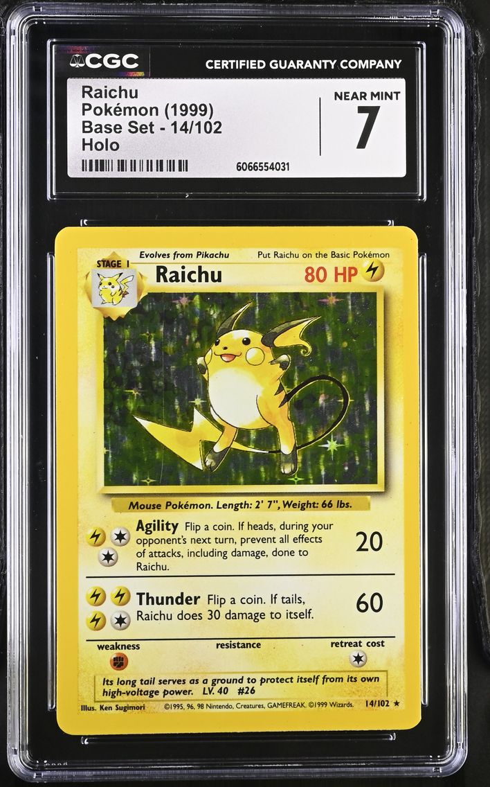 1999 #14 Raichu CGC 7 Base Set - Unlimited - English