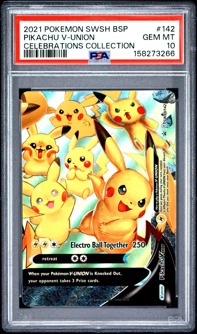 2021 #142 PIKACHU V-UNION PSA 10 Swsh Black Star Promo