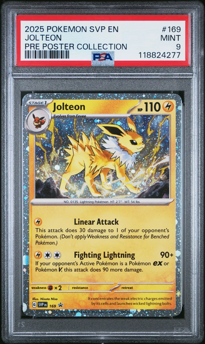 2025 #169 Jolteon PSA 9 Svp EN-SV Black Star Promo