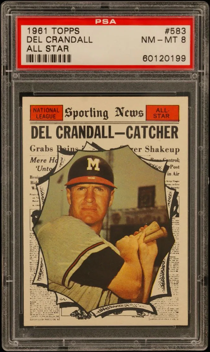 1961 #583 Del Crandall PSA 8 Topps
