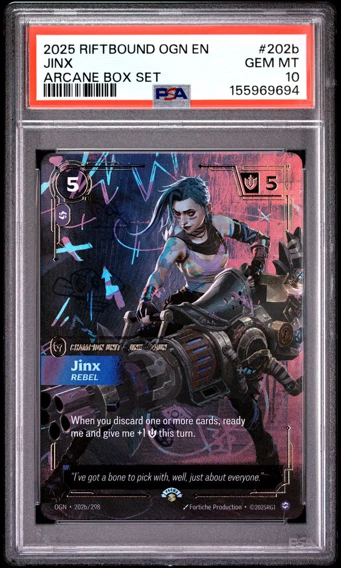 2025 #202b Jinx - Rebel PSA 10 Riftbound: League of Legends Ogn-Origins