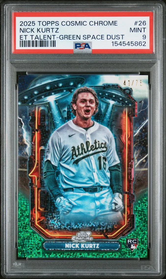 2025 #26 Nick Kurtz PSA 9 Topps Cosmic Chrome Extraterrestrial Talent