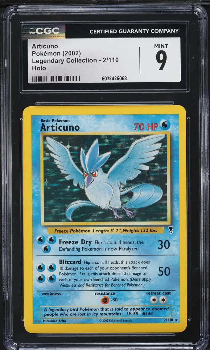 2002 #2 Articuno-Holo CGC 9 Legendary Collection Pokemon