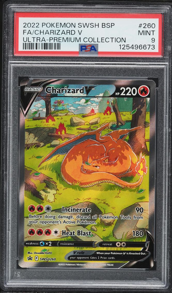 2022 #260 Full Art/Charizard V PSA 9 Swsh Black Star Promo Pokemon
