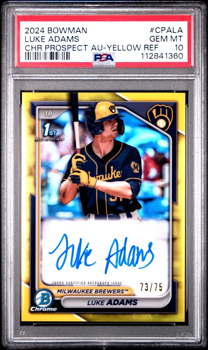 2024 #CPALA Luke Adams PSA 10 Bowman Chrome Prospect Autographs