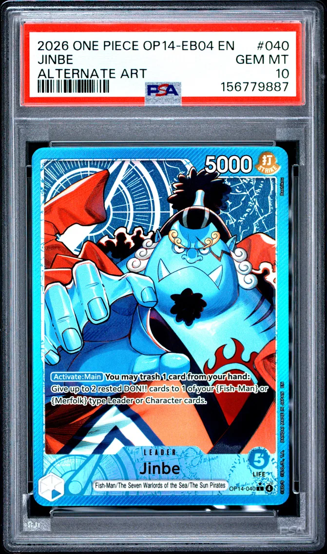 2026 #040 Jinbe PSA 10 One Piece OP14-EB04-the Azure Sea's Seven